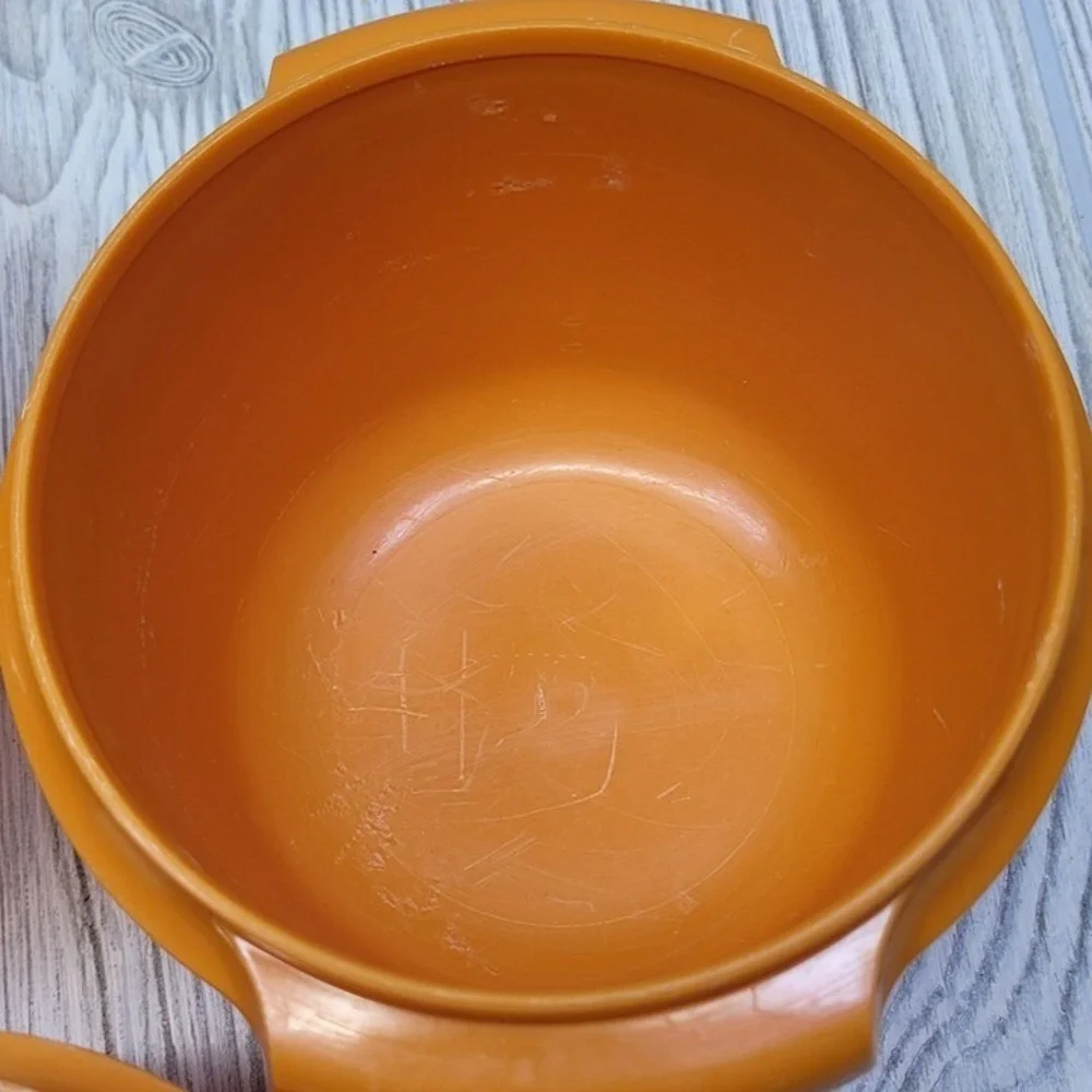 3 Tupperware 886-12 Servalier Food Storage Container Bowl Harvest Orange Vtg‎